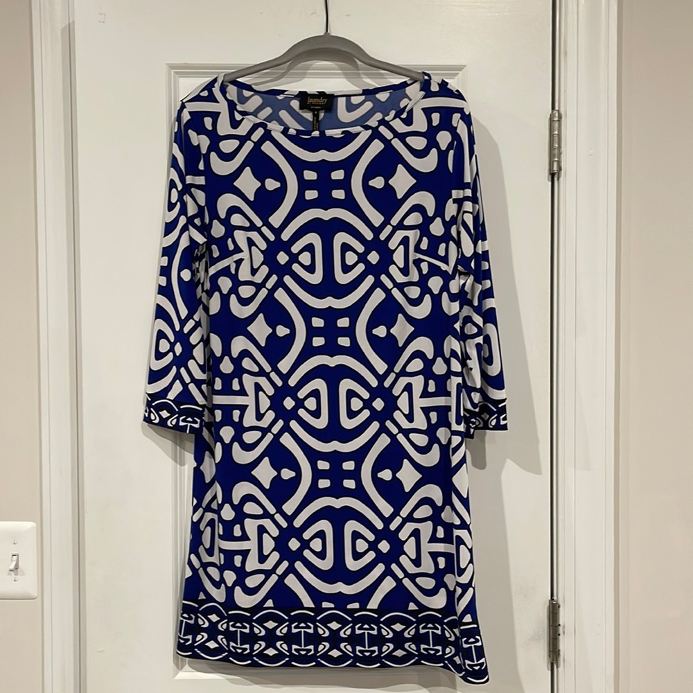 Laundry by Design Blue, White & Black Shift Dress